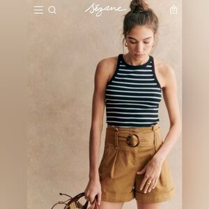 Sezane Rome Shorts - Caramel color